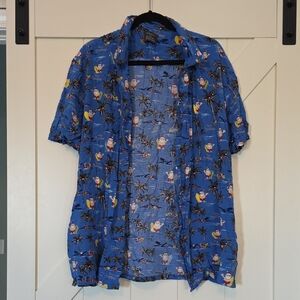 Primark Blue Shirt with Fun Tropical Patterns